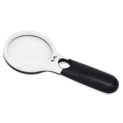 China Small Low Vision Handheld Electronic Magnifying Mirror Reading Aid 3x 45x Glass Led Magnifying Glass for sale