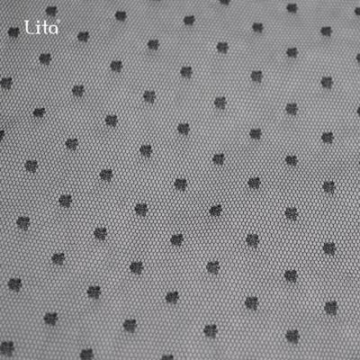 China Sustainable Polyester Mesh With Small Dot Tulle Mesh Fabric for sale