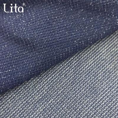 China Stretch power mesh fabric with silver metallic fabric for elegant garments for sale