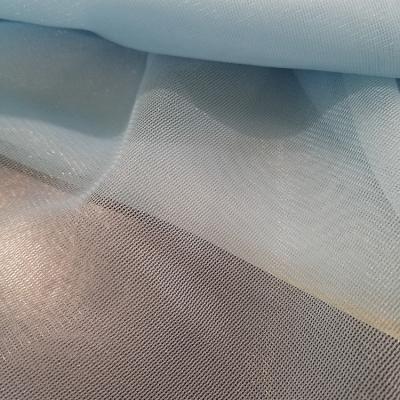 China Wholesale Soft White Tulle Embroidery Mesh Stretch Fabric 100% Polyester Blue Wedding Dress For Girls for sale