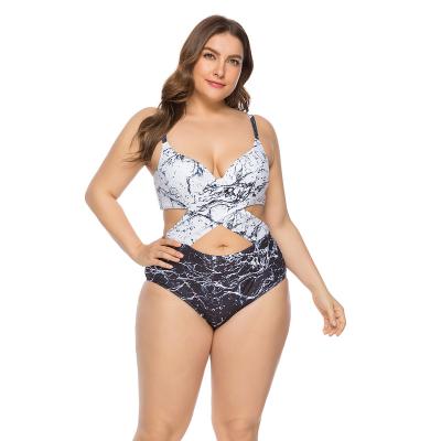 China 2022 Breathable New Plus Size Bikini Broken Flower Printed High Waist Women Beach Wear Female Swimwear One Piece Bikini Swimwear for sale