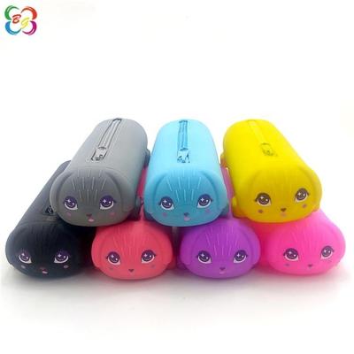 China Schools & Cute Office Puppy Student Silicone Rubber Pencil Bag / Stationary Pouch for sale