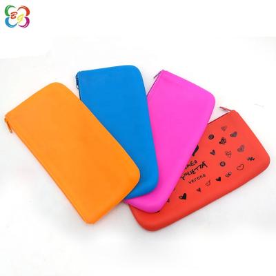 China High Quality Gift Silicone Stationery Pencilcase Custom Printed Promotional Waterproof Pencil Case for sale