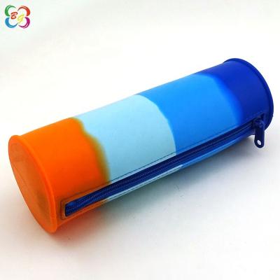 China Schools & Offices factory large school stationery silicone cylinder pencil case for boys for sale