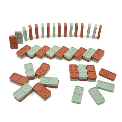 China Silicone Dominoes Set 2021 Silicone Stacking Cards Silicone Dominoes SetToy for sale