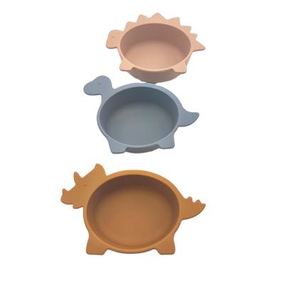 China BPA Free Dishwashing Safe Cute Animal Shape Unbreakable Silicon Baby Bowls for sale