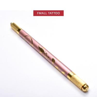 China Permanent The Perfect Final Touch Double Head Microblading Eyebrow Pen Semi Permanent Manual Tattoo With New Elegant Gold Flower Design for sale