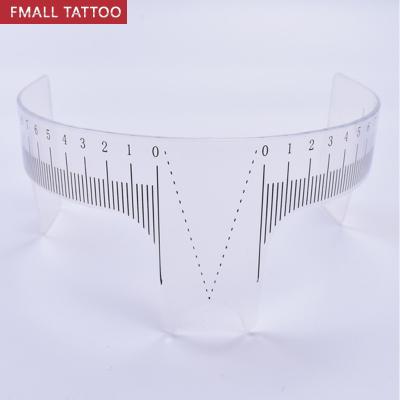 China Plastic Scale Accurate Permanent Correct Clear Strong Hardness Measuring Makeup Eyebrow Ruler Plastic Eyebrow Ruler for sale