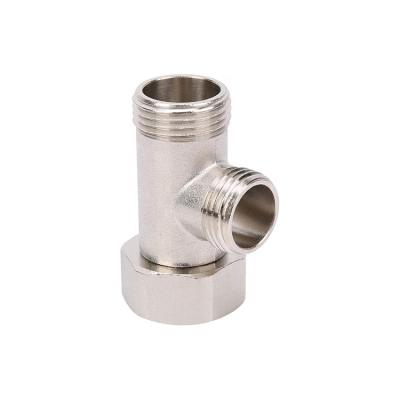 China Traditional Shower Diverter T Brass Adapter 3 Way Tee Connector Valve For Toilet for sale