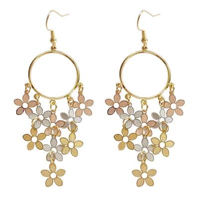 China Fast Delivery YULUCH Simple Korean Tassel Alloy Hook Flower Gold Earrings for sale