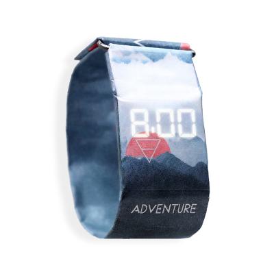 China LED Display New Products Digital Water Resistant Unisex Paper Watch With LED Light for sale