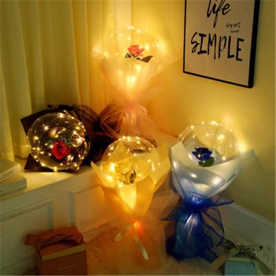 China Valentine's Day Gift Valentine's Day Gift Confession Bobo Ball With Glowing Rose And Bouquet Led Balloon DIY Light Material Package for sale