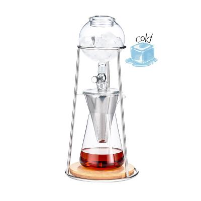 China PORTABLE Adjustable Water Flow Soft Cold Brew Coffee and Tea Maker Flow Device Glass Iced Coffee Maker Brewer for sale