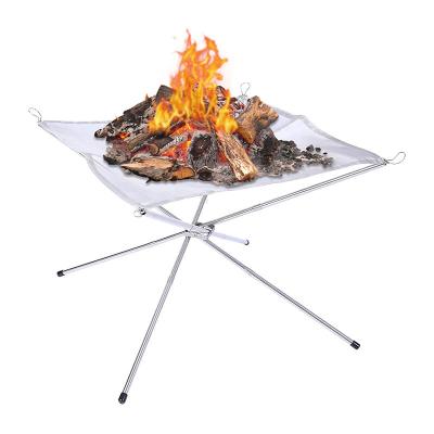 China The Collapsible Fire Stocked Pit Collapsible Steel Mesh Portable Outdoor Camping Fireplace for sale