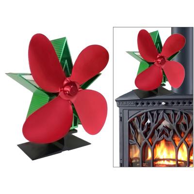 China Christmas Tree Christmas Gifts High Efficient Heat Distribution Quiet Fireplace Wood Burning Eco-Friendly Heat Powered Wood Stove Fan for sale