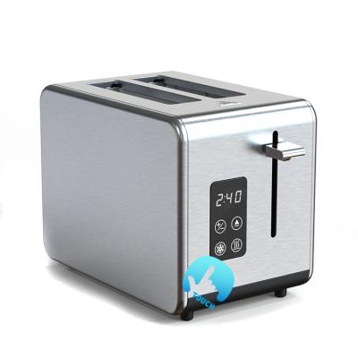 China Commercial Touch Screen Toaster 2 Slice Stainless Steel Extra Wide Slots Squeeze 6 Shade Settings Toaster for sale