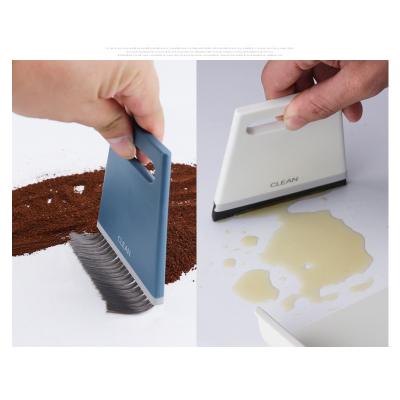 China OEM Viable Small Mini 3 in 1 PBT EVA Bar Table Water Cleaning Tools Coffee Powder Cleaner Brush with Dustpan Set for sale