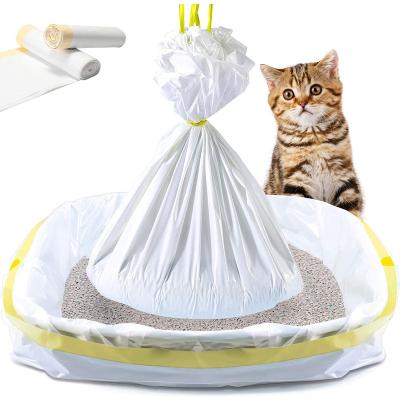 China Disposable Custom Bin Liners 34 Count Cat Litter Pan Liners Drawstring Garbage Jumbo Liners Bags for sale