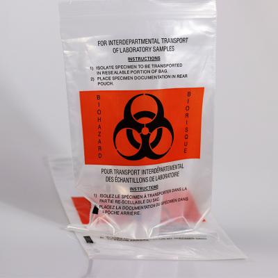 China Safety LDPE Biohazard Specimen Carry Bag Biohazard Bag with Pouch for sale