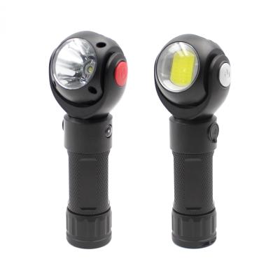 China Outdoor Activity Rechargeable Aluminum Alloy T6 COB LED Torch With Rotating Magnet Flashlight zu verkaufen