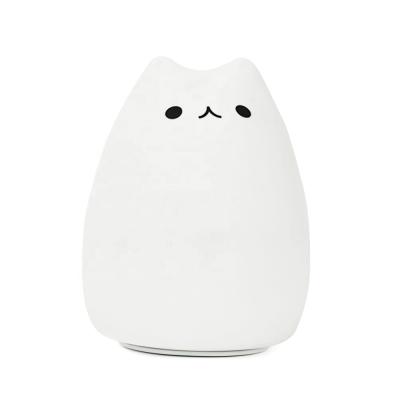 중국 Modern Colorful Atmosphere Lamp For Kids Sleep Cute Cartoon Cat Silicone Night Light 판매용