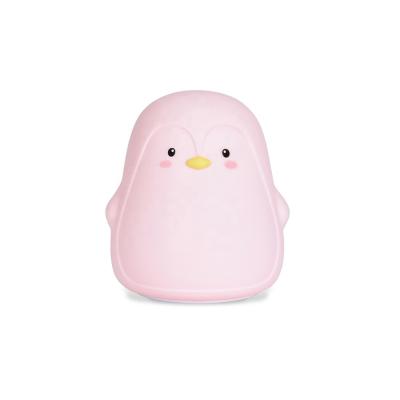 China Modern Indoor Animal Kids Pat Cute Selicon Rechargeable Silicone Night Buld Child Penguin Led Night Light for sale