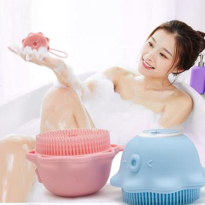 China EXFOLIATE New Product Can Be Installed Shower Gel Body Scrubber Silicone Body Scrubber Belt Baby Bath Shower Brush for sale