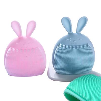 China New Customized Design Rabbit Shape Silicone Baby Shampoo Brush Mini Facial Cleansing Brush Environmental Protection Idea for sale