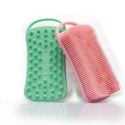 China EXFOLIATE New Food Grade Silicone Square Bath Brush Exfoliating Brush Silicone Body Cleansing Scrubbers Soft and Non-irritating for sale