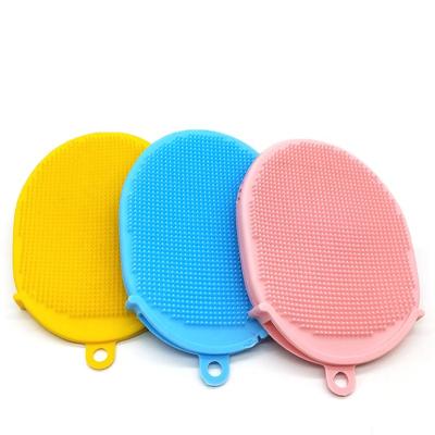 China EXFOLIATING hot sale baby body cleaning brush soft and comfortable silica gel bath brush exfoliator edible silica gel for sale