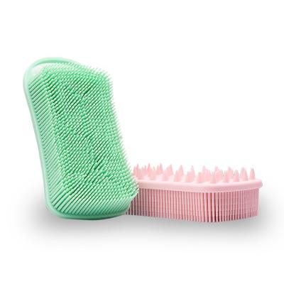 China All New Food Grade Natural Rectangular Silicone Bath Brush For Body Exfoliation Brush Soft Non-Irritating Main Body Cleansing Brush for sale