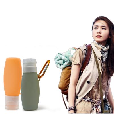 China Environmental Protection Portable Travel Bottles Travel Set Squeezable Containers Silicone Bottles Cosmetic Refillable Bottle With Lifting Buckle for sale