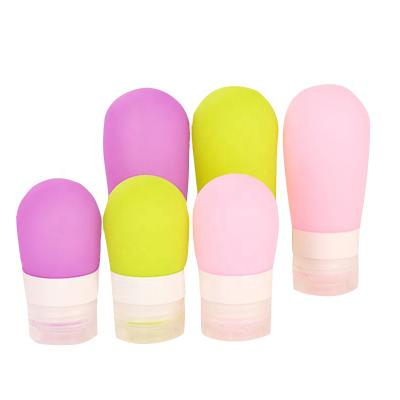 China Cute Silicone Can Be Taken On The Travel Flat Bottle Set Travel Refillable Smart Bottle Emulsion Portable Travel Bottles for sale