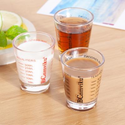 China BCnmviku Classic Espresso Shot Glass Measuring Cups Grade Clear High Borosilicate Measuring Scale Coffee Glass Single Wall Cup for sale