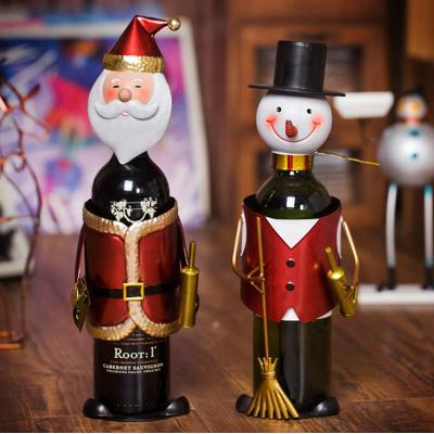 China Simple Christmas Home Decoration Santa Claus Shape Wine Rack For Viable Christmas Wine Rack for sale