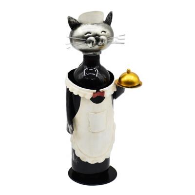 China Viable waitress Cat Wine Holder, perfect metal gift for the wine lover, for the home for sale