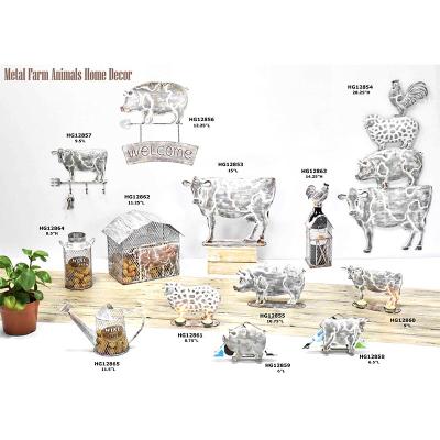 China New Design Traditional Metal Art Metal Farm Animal Home Wall Hanging Sign Garden Decor Animal Decor for sale