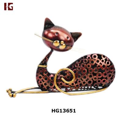 China Rustproof & Durable Gift Cat Figurines Metal Craft Collectible Decor for Home Decors Art Decoration for sale