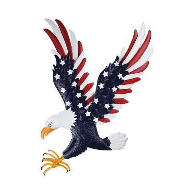 China American Bald Eagle Wall Sculpture Iron Office Metal Style Resin Traditional Hot Craft Bald Eagle Home Wall Decor Gift for sale