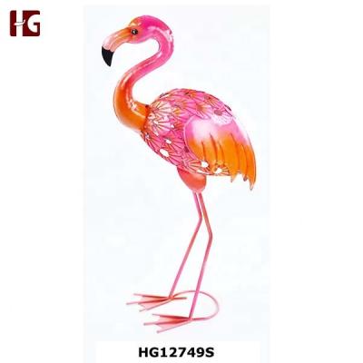 China Europe Decorative Metal Flamingo Staue Painted, Handmade Antique Imitation for sale