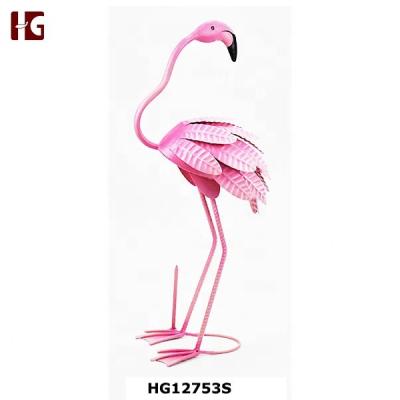 China Decorative Europe Metal Animal Flamingo Garden Ornaments for sale