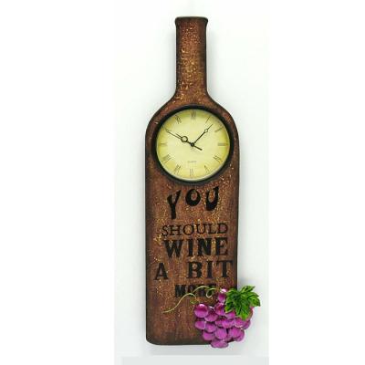 China Europe Wine Bottle Shaped Wooden Art Wall Decor Antique Imitation for sale