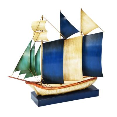 China Metal viable sailboat art table decoration with wine cork holder for sale