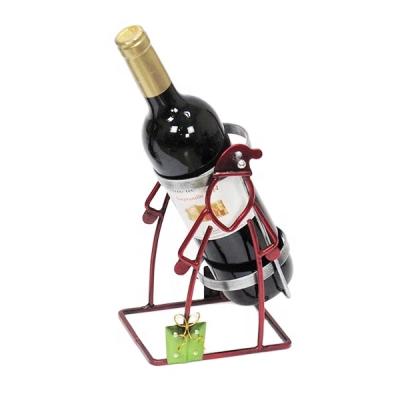 China Simple Metal Santa Wine Bottle Holder Christmas Style for sale