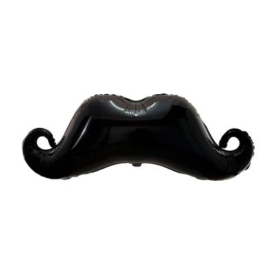 China Party Decoration Black Beard Foil Balloons Mustache Foil Balloons For Wedding Birthday Party Supplies for sale