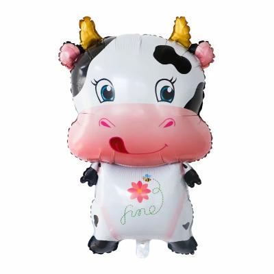 China Party Decoration Cartoon Milk Cow Foil Balloon Animal Cartoon Cow Foil Balloon For Kid's Birthday Party Decoration Toy for sale