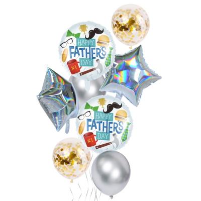 China HAPPY Father's Day Eco-friendly Disposable Foil Balloon Set Thanksgiving Father Where Party Scene Decoration Placed Foil Balloon for sale