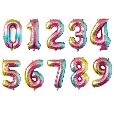 China 40 Inch Eco-Friendly Disposable Number 0 - 9 Mylar Number Foil Balloons Balloons Birthday Decoration Colors Number Balloons for sale