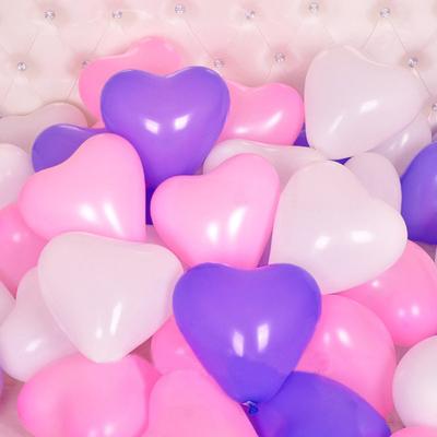 China Disposable Wedding Party Decoration Eco-friendly Decoration Love Printing Helium Foil Heart Valentines Day Balloons Inflatable Heart Shade Latex Balloon for sale