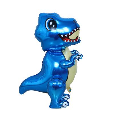 China Disposable 3D Aluminum Foil Dinosaur Balloon Eco-friendly Walking Animal Balloons Walking Pet Balloon Dinosaur SUPPORT For Kids Toys for sale